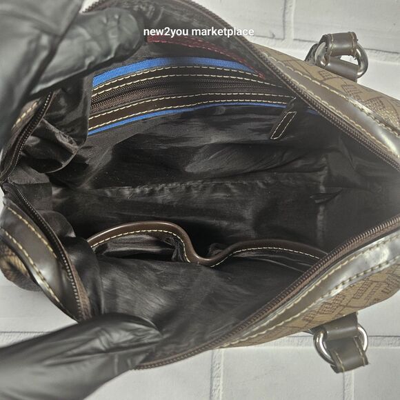 tommy hilfiger hand bag compact purse brown with black interior lightly used - Picture 15 of 16